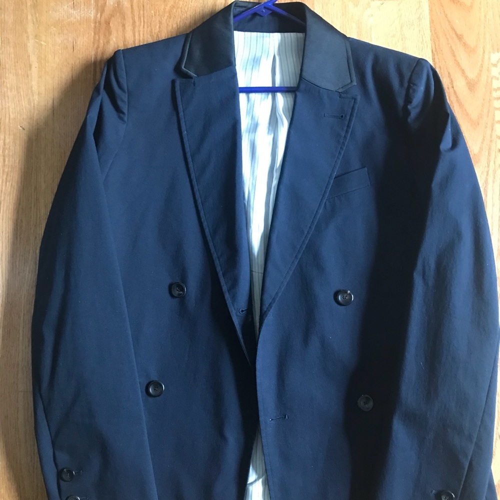 A.P.C. Double Breasted Blazer Navy with Satin Collar Men’s S